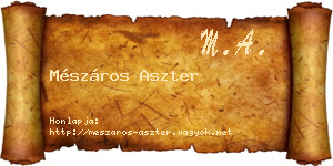 Mészáros Aszter névjegykártya